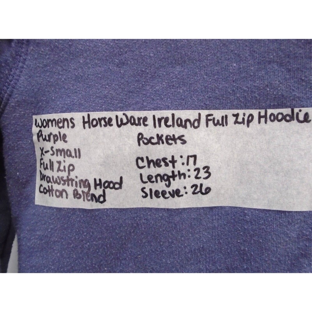Horseware Ireland Full-Zip Fleece Sherpa Hoodie Womens Size XS Purple Cotton - Picture 3 of 9